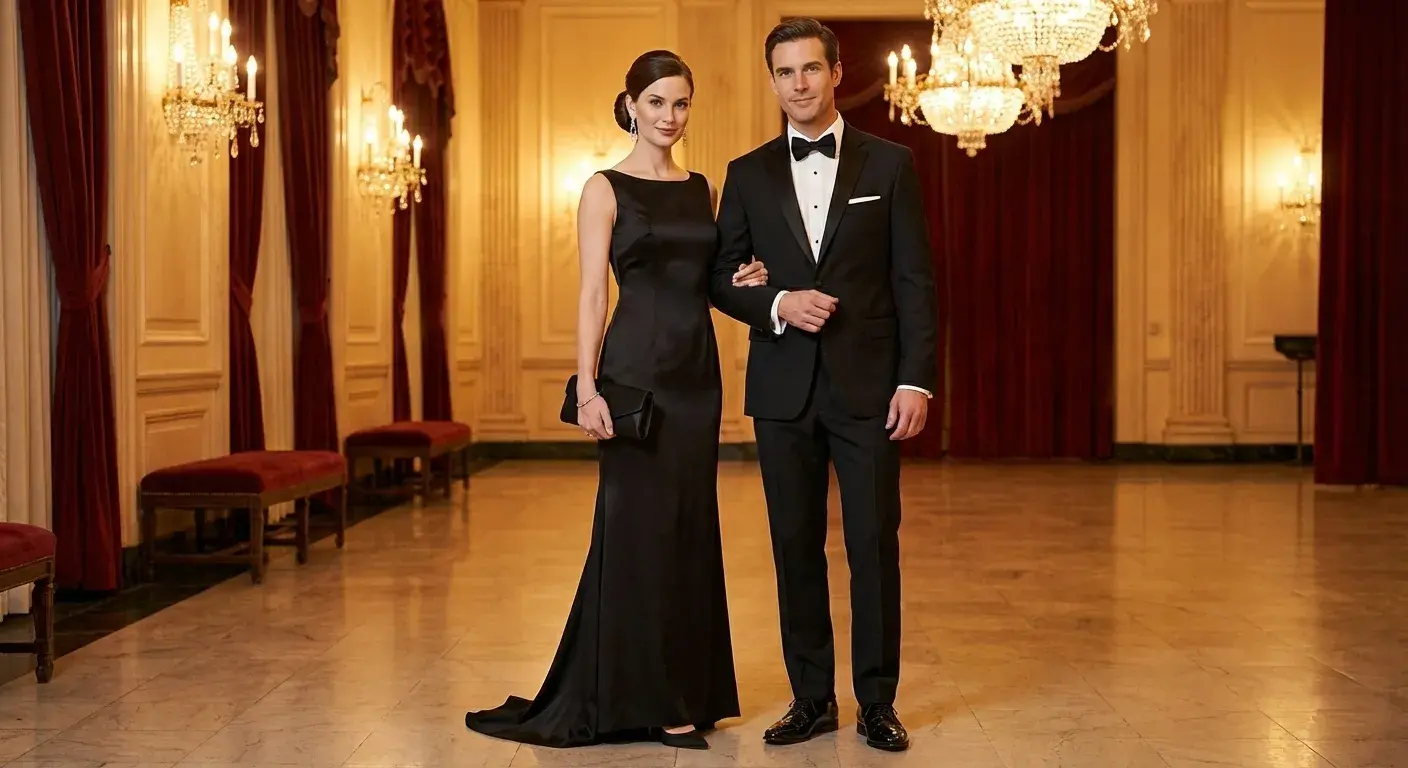 Jak se obléknout do divadla - elegantní pár v opeře