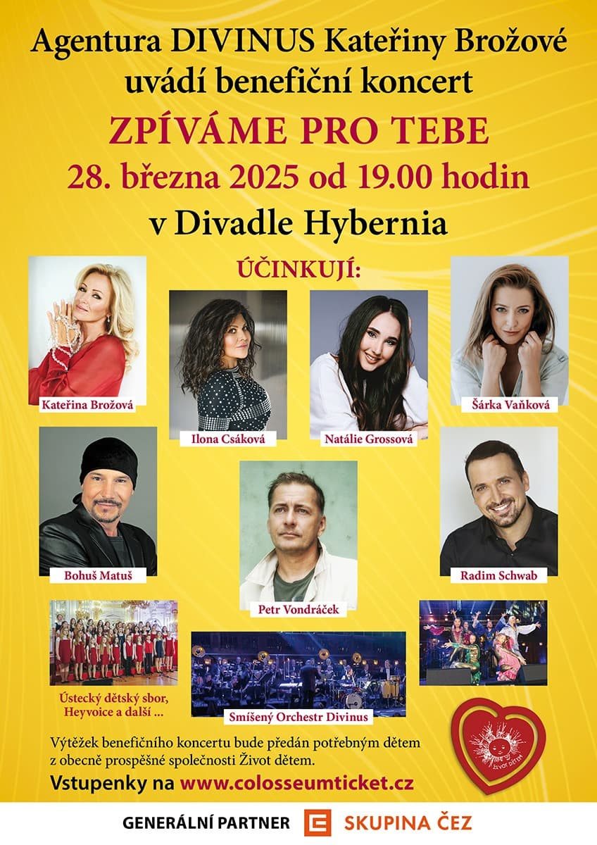 Benefiční koncert „Zpíváme pro Tebe“: Pomozte dětem a užijte si večer plný hvězd!