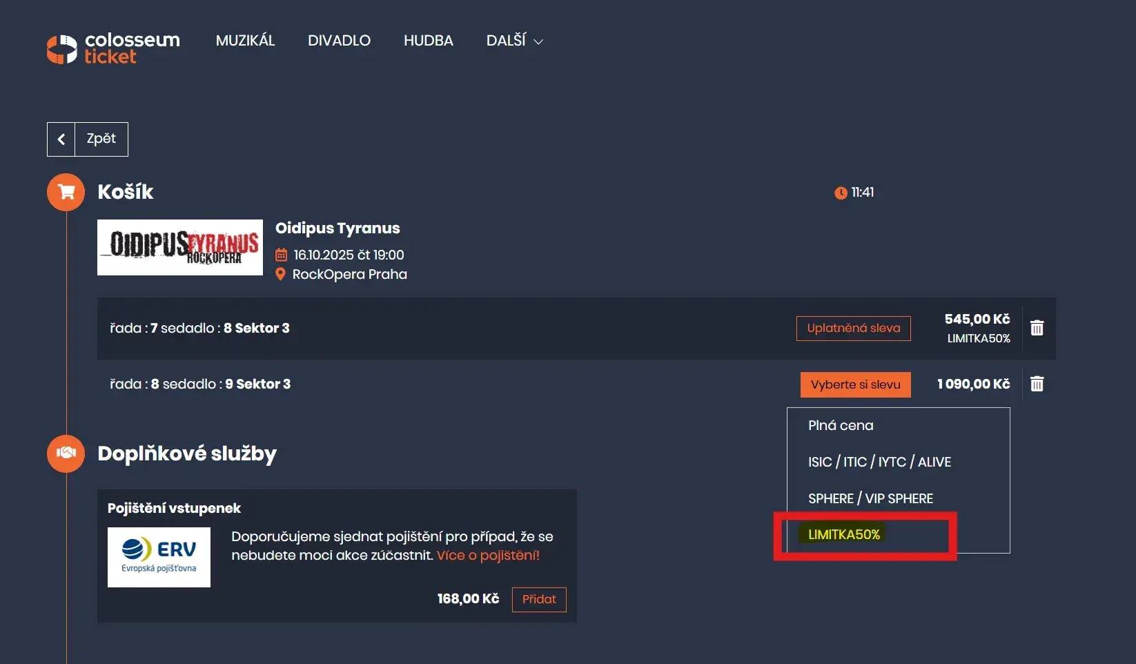 Návod jak uplatnit slevu LIMITKA50%